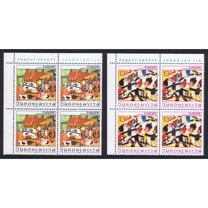Yugoslavia Joy of Europe 2v Corner Blocks of 4 1981 MNH SG#1999-2000