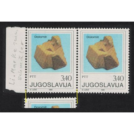 Yugoslavia Dolomite mineral WRONG SIZE RARR! 1980 MNH SG#1946
