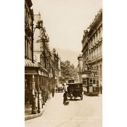 Tram at Lambton Quay Wellington Jewellers New Zealand RPC Postcard