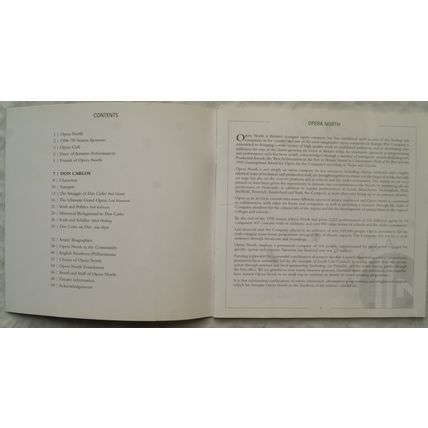1998 programme Don Carlos, Opera North, Leeds, Manchester, Nottingham, Newcastle