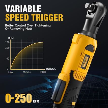 3/8" Cordless Ratchet Wrench Set, 60Ft-Lbs(80N.M) Electric Ratchet, 2 X 20V Char