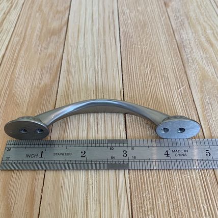 2 Drawer Pulls Dual Mount Shell Pull Satin Nickel Flower Curve Arch Bow Cabinet