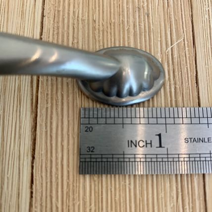 2 Drawer Pulls Dual Mount Shell Pull Satin Nickel Flower Curve Arch Bow Cabinet
