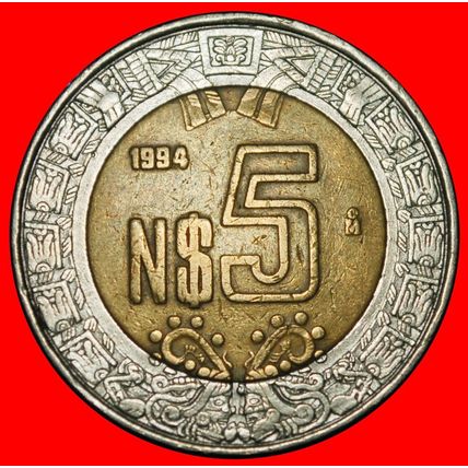 Ⰶ SUN STONE (1992-2025): MEXICO★5 NEW PESOS 1994! DISCOVERY★LOW START★NO RESERVE