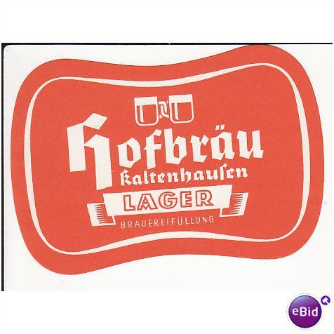 old Austrian beer label - Hofbräu Kaltenhausen Lager