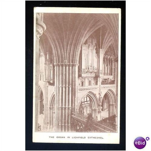 Staffordshire LICHFIELD Cathedral Organ Postcard