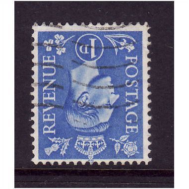 GREAT BRITAIN 1950 GEORGE VI SG 504i 1d PALE ULTRAMARINE WMK INVERTED FU #2