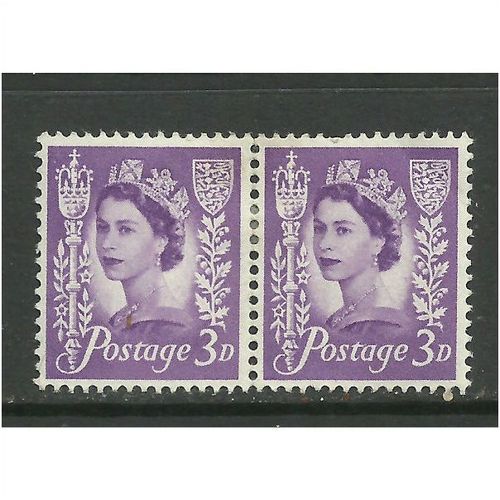 Jersey 1958 - 67 GB 3d Pair Lilac MM stamps SG 10.(L134 )