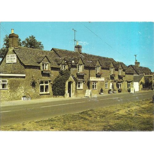 AMPNEY CRUCIS, The Crown Inn Gloucestershire postcard vintage =