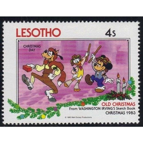 Lesotho QEII 1983 Xmas Disney 4s Goofy Donald Mickey Mounted Mint MM SG557 stamp