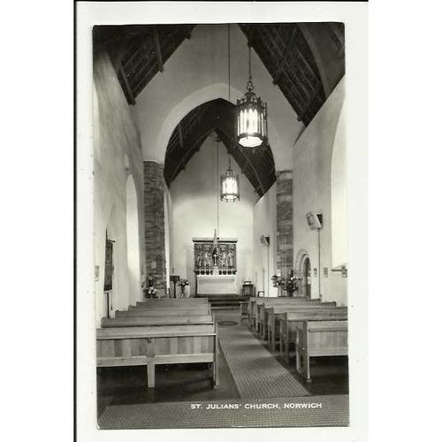 Norfolk NORWICH St Julian's Church Interior Postcard