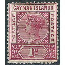 Cayman Islands 1900 SG2 1d Rose-Carmine Mounted Mint ... .