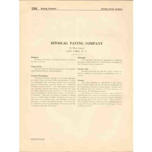 bitoslag paving company 1916 cement pavement filler vintage catalog