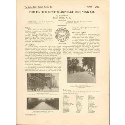 united states asphalt refining company 1916 aztec vintage catalog