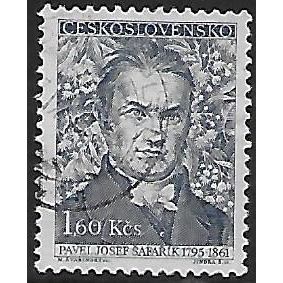 Mi 916: 1 Kč 60 black-blue Cultural Personalities: P. J. Šafařik (Czech Writer).