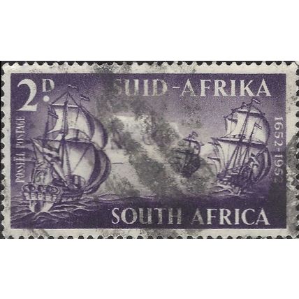 SOUTH AFRICA, SHIPS, Reygher, Drommedaris, Good Hope, violet 1952, 2d