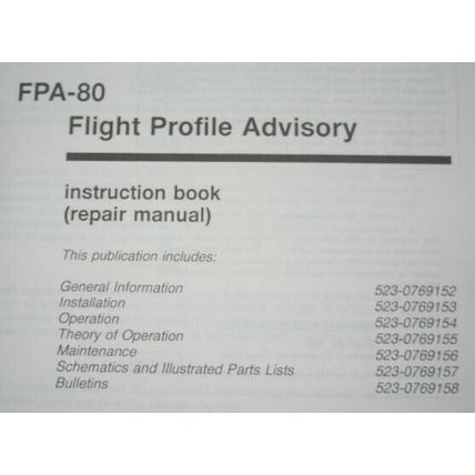 Rockwell Collins FPA-80 Flight Profile Advisory Instruction Repair manual Book