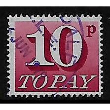 GREAT BRITAIN 1970 10p CARMINE POSTAGE DUE SG D84 FINE USED