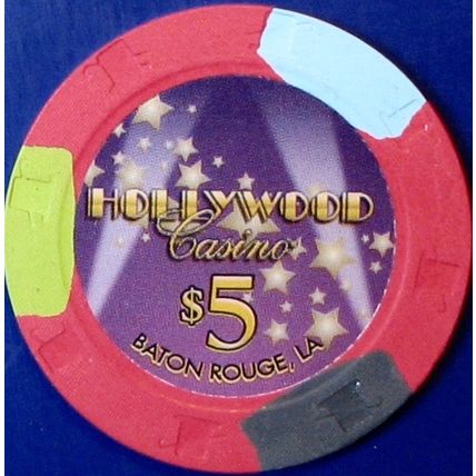 Hollywood. $5 Casino Chip. Ledyard, CT. M18.