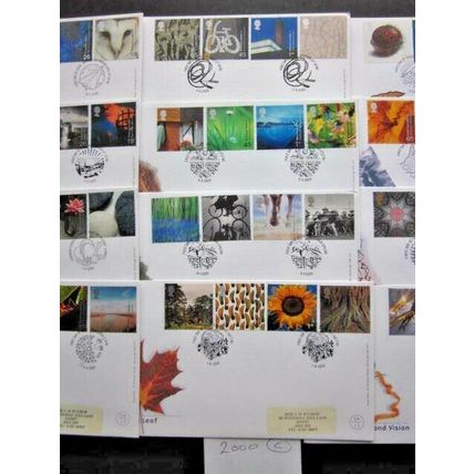2000 A YEAR GROUP OF TWELVE COMMEMORATIVE F.D.I. POSTMARKED COVERS. (C) #01274
