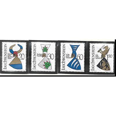 Liechtenstein Stamps Scott #411 To 414, Mint Lightly Hinged