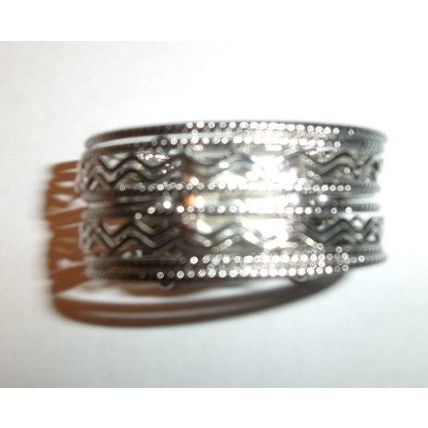 Silver Ladies Wire Cuff Bracelet with Hidden Watch