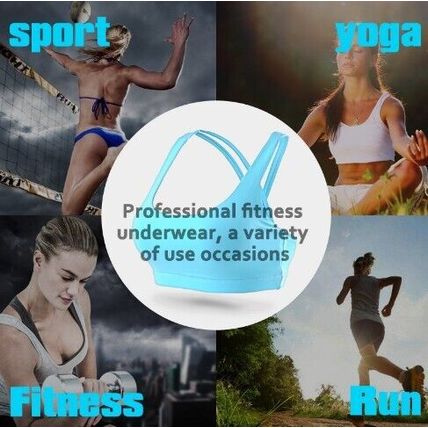 Sports Bra for Women, Criss-Cross Back Padded Strappy Sports Bras Gym