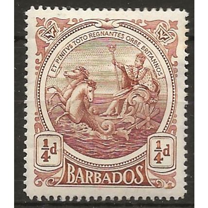 Barbados 1917 SG181a 1/d Chestnut Brown Mounted Mint . .