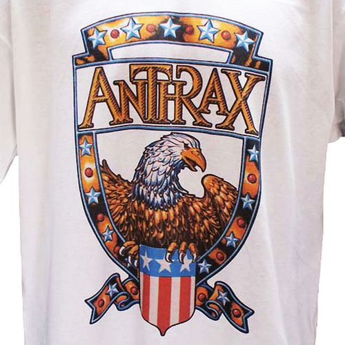 Anthrax T-shirt White Unisex 1980s Trash Metal Band Festival Graphic Shirt XL