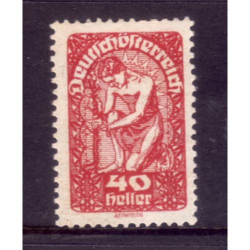 AUSTRIA 1919 SG350 40H RED NEW REPUBLIC M/MINT #5
