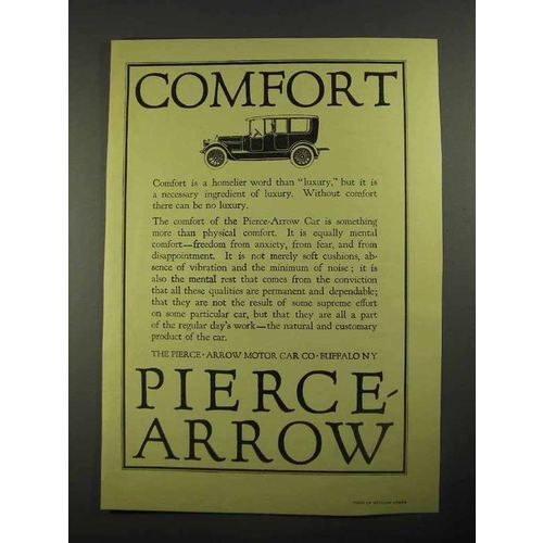 1916 Pierce-Arrow Car Ad - Comfort
