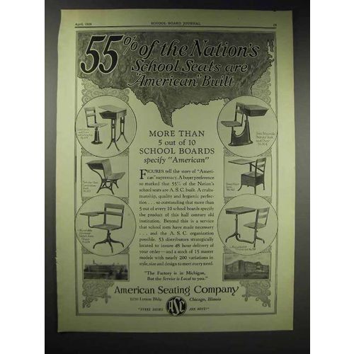 1929 American Seating Company Ad - 55% of the Nation's