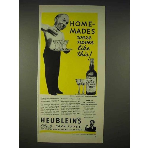 1940 Heublein's Club Cocktails Ad - Home-Mades