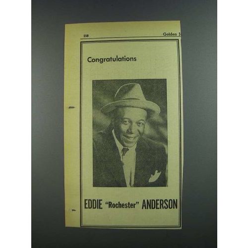 1956 Eddie Rochester Anderson Ad - Variety 50th