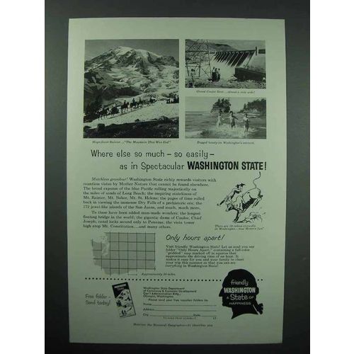 1958 Washington Tourism Ad - Where Else So Much
