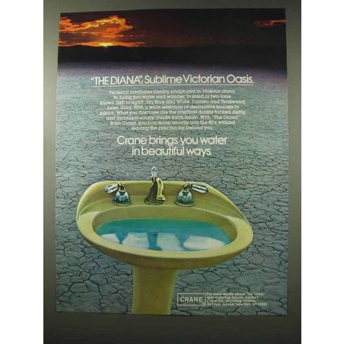 1980 Crane Diana Pedestal Lavatories Ad - Sublime Oasis