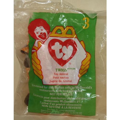 1998 McDonalds Ty Teenie Beanie Babies #3 Twigs the Giraffe Mint in Package