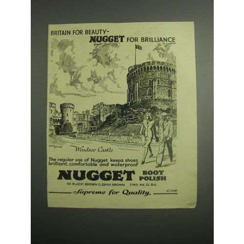 1948 Nugget Boot Polish Ad - Britain for Beauty - Windsor Castle