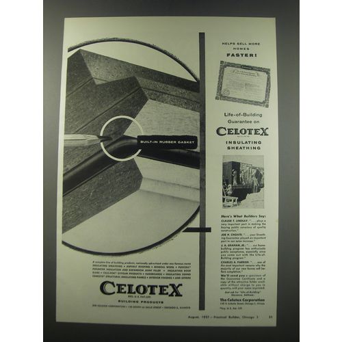 1957 Celotex Insulating Sheathing Ad - Helps sell more homes faster
