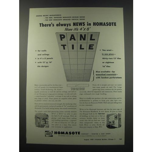 1957 Homasote Panl-Tile Ad - There's always news in Homasote