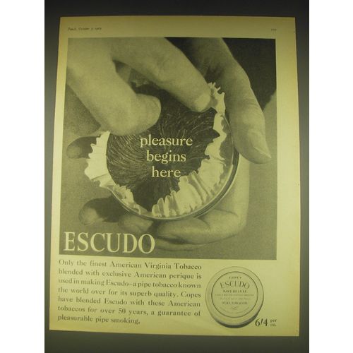 1962 Cope's Escudo Navy De Luxe Tobacco Ad