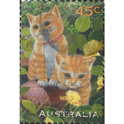 AUSTRALIA, CATS, Ginger kittens, Green 1996, 45c, #5