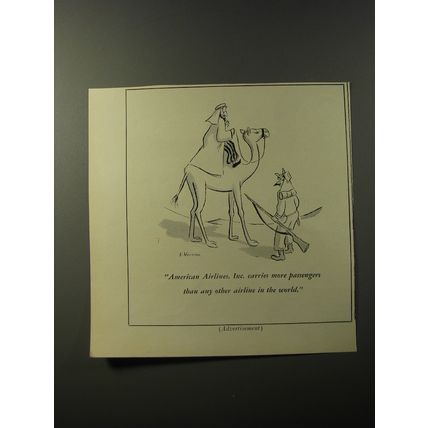 1953 American Airlines Ad - cartoon by Bernard Wiseman - Camel