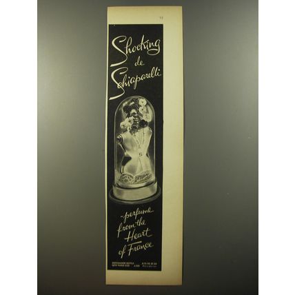 1954 Shocking de Schiaparelli Perfume Ad - Perfume from the heart of France
