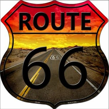 Route 66 Sunset Highway Shield Aluminum Metal Sign 11'' road street desert