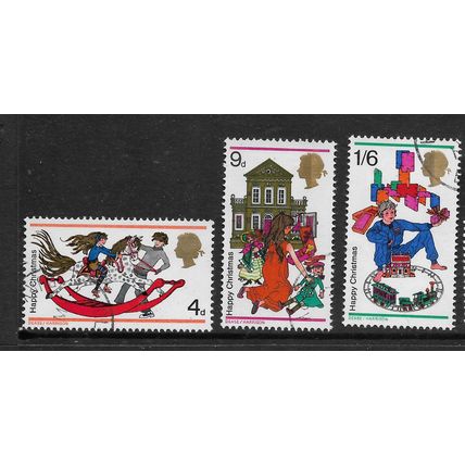 GREAT BRITAIN 1968 CHRISTMAS SG 775 / 777 SET 3 VALS FINE USED#3