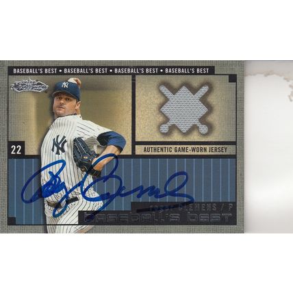 ROGER CLEMENS GAME JERSEY 2002 AUTOGRPHED NEW YORK YANKEES WORLD CHAMPION PITCHR