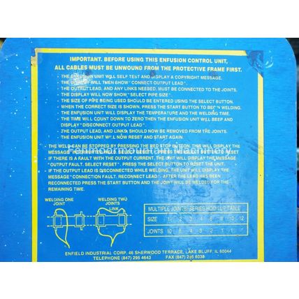 ENFIELD Enfusion Fusion GPS Plastic PVC Gas Pipe Welder (110v);