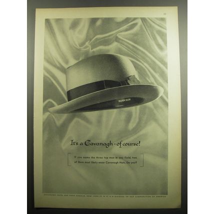 1957 Cavanagh Hats Advertisement - Ogden Nash