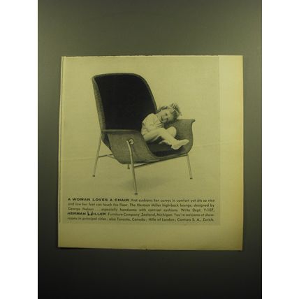 1958 Herman Miller High-Back Lounge Chair by George Nelson Advertisement